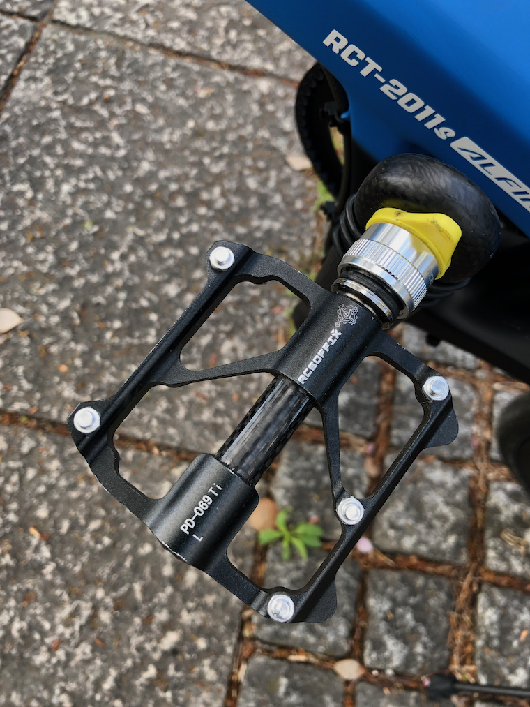 自転車　折りたたみ自転車　ミニベロ　カスタム　超軽量　QR　クイックリリース　ペダル　チタン　Aceoffix　PD-069